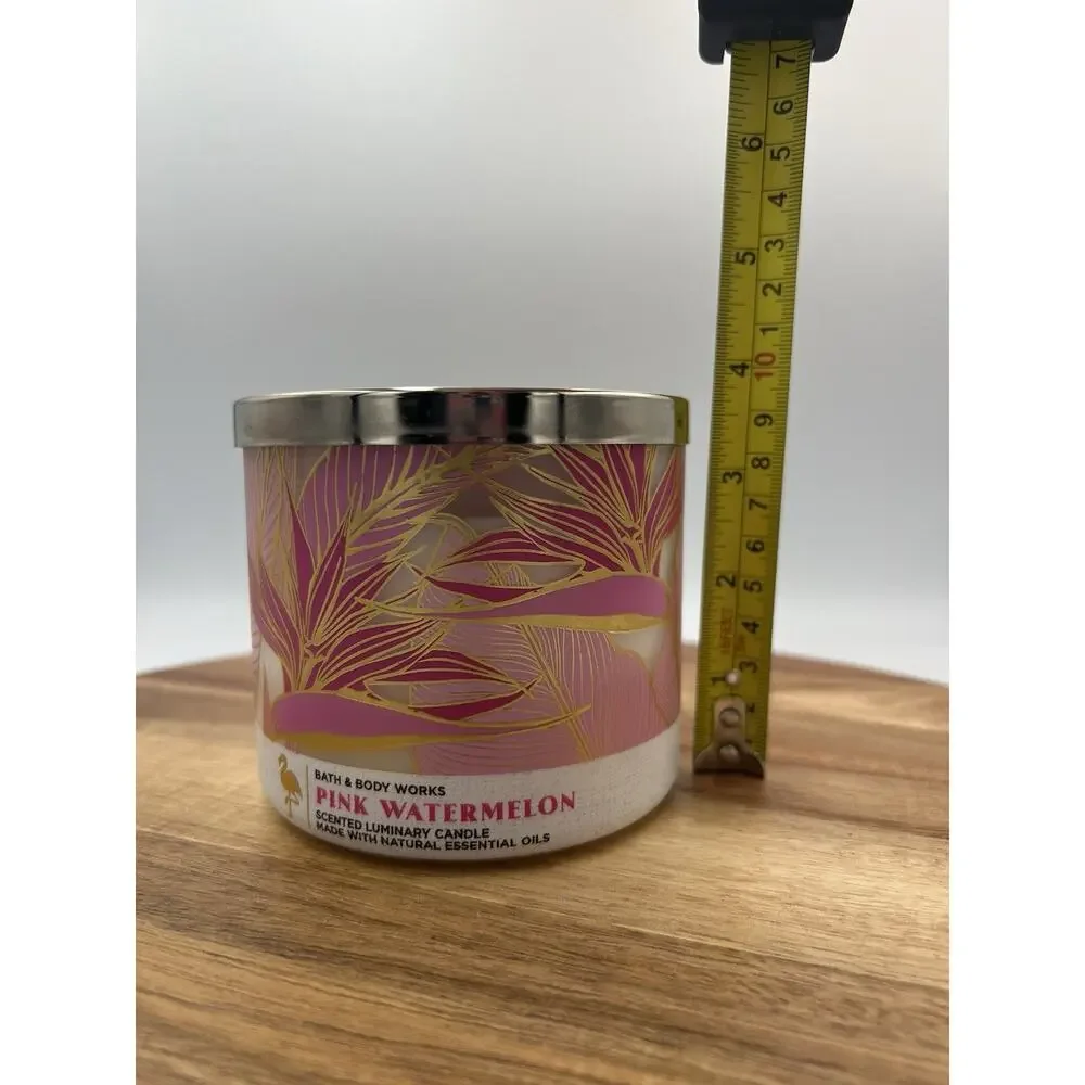Bath & Body Works Pink Watermelon 3-Wick Candle Large 14.5 oz Scented Summer New
